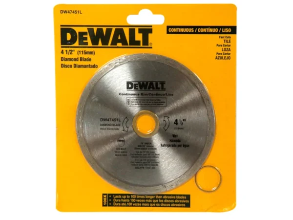 DISCO DE DIAMANTE DEWALT CON BORDE CONTINUO DE 4-1/2"