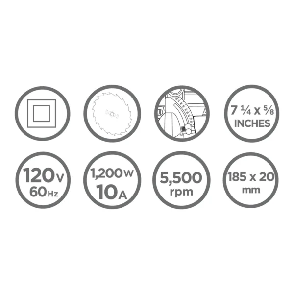 Sierra Circular 7-1/4 Pulgadas 1200 Watts - Imagen 4