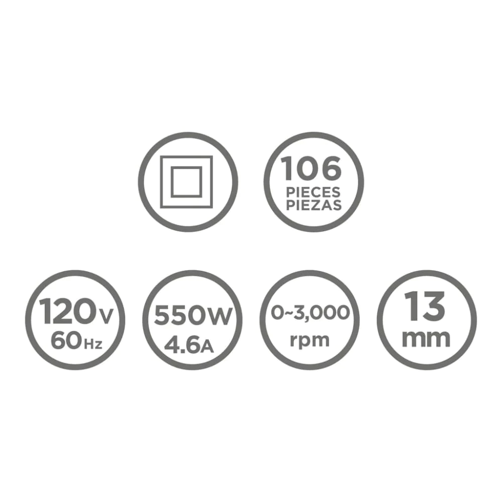 Juego De Taladro De Impacto 106 Piezas - Imagen 4