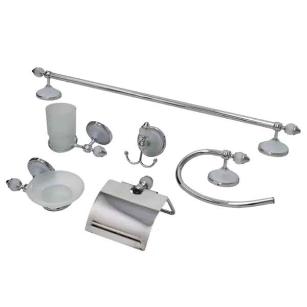JUEGO PARA BAÑO 6 PIEZAS CROMADO