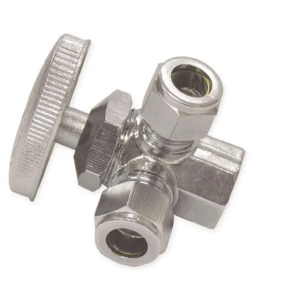 Llave de Angulo de 3 Vías ½"x3/8"x3/8"